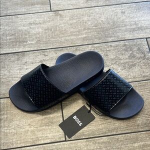 BOSS Navy Slide Sandals Aryeh_Slid_nmnb NWT